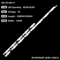 7 paires/ensemble de bandes LED de rétroéclairage TV pour 2013SVS40F L8 130212/ D2GE-400SCA-R3  2013SVS40F R5 130212 D2GE-400SCB-R3 pour téléviseurs SAMSUNG