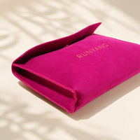Pochette de présentation de bijoux moderne avec logo personnalisé, couvercle pliable pour collier, bracelet et emballage de marque privée