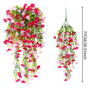 Vignes artificielles de glycine Qiangxing 77 cm, fleurs en plastique suspendues pour décoration intérieure, extérieure et de mariage - Product Image 1