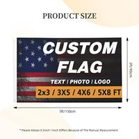 Drapeau imprimé double face personnalisable de 3x5 pieds avec logo personnalisé pour décoration murale intérieure ou utilisation extérieure Bannières de qualité