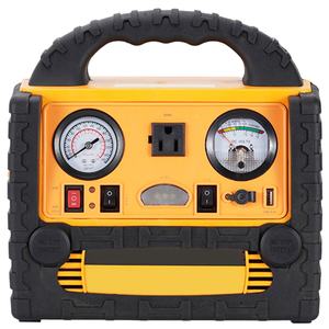 Démarreur de batterie de voiture 12V avec compresseur d'air, <span class=keywords><strong>gonfleur</strong></span> de pneus 260PSI, <span class=keywords><strong>station</strong></span> d'alimentation portable, onduleur 110V 400W avec prise AC/DC/USB - Product Image 1