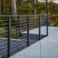 Garde-Corps en Câble Extérieur Acier Inoxydable Noir Style Simple pour Balcon, Escalier de Villa, Hôtel et Centre Commercial – Finition Satinée