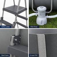 Meistverkaufter Großer 4,0m x 2,07m x 1,22m Schwimmpool, Oberirdischer Rechteckiger Metallrahmen-Pool für den Außenbereich und Garten
