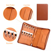 Portafolio de Cuero PU Personalizado, Tamaño A4, con Porta Llaves, Organizador, Bolsa de Negocios, Carpeta de Documentos