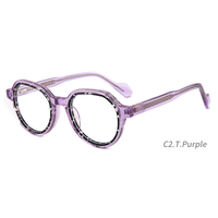 Montura de Gafas Clásicas Redondas de Acetato Grueso 2025 con Doble Aro de Goma para Hombre, Gafas de Diseño de Lujo para Miopía, Montura Óptica