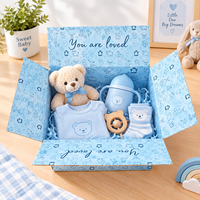 Boîte cadeau pour bébé personnalisée avec impression personnalisée, design à quatre rabats, boîte cadeau pour nouveau-né