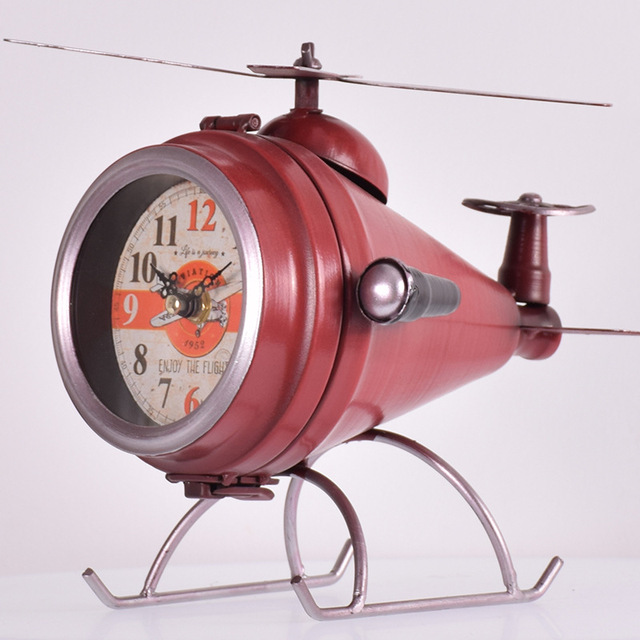 Bedroom Silent Movement Desk Clock Reloj Helicopter Design Table Clock