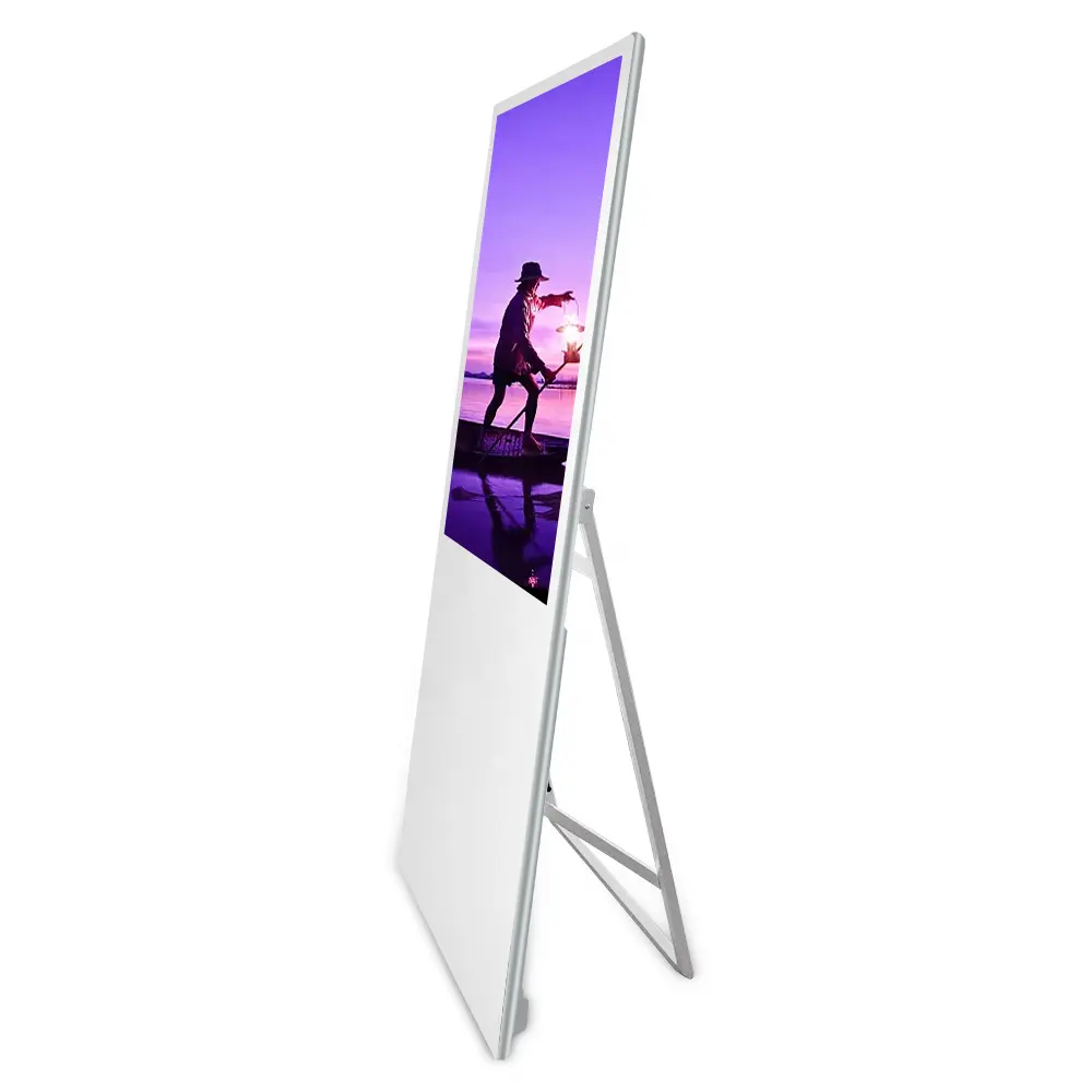 Street Display 43 Inch Lcd Removable 4k HD E-poster Portable Lcd Advertising Player Display Wifi For Exhibition