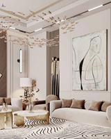 Meubles de chambre à coucher modernes pour villa de luxe, solution clé en main, intérieur personnalisable blanc, lit en cuir véritable en forme d'enveloppe