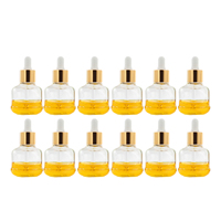 Hopeck 50ML Botella de vidrio moldeada de grasa corta Revestimiento de aluminio/PP Collar 20/415 Tapa cuentagotas para aceite esencial Suero para el cuidado de la piel de las uñas