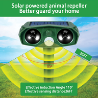 Répulsif Solaire Ultrasonique à Angle Réglable, Son Ultrasonique et Lumière LED Clignotante pour l'Extérieur, Dissuasion des Nuisibles et Animaux Sauvages