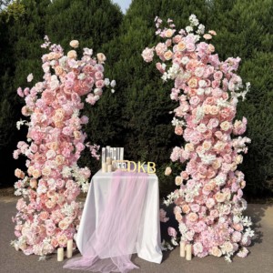 Arche de fleurs artificielles en corne de DKB Wholesale pour mariage, arche de fleurs en forme de corne, arche de mariage avec support pour fleurs - Product Image 1