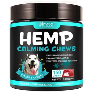 Oimmal High Quality 150 Soft Chews Hemp Calming Dog Chews Relief Stress Anti Anxiety Pet Food Dog Calming Snacks Treats For Dogs