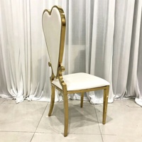 Tables et chaises de banquet pour hôtels et mariages, vente en gros d'usine, avec acier inoxydable en forme de cœur