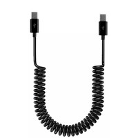 Kabel USB Type C Male to Male Spiral Retractable untuk Transfer Data dan Pengisian Daya