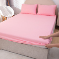 Queen Size King couleur unie design solide 100% polyester imperméable à l'eau lavable en machine housse de matelas ajustée