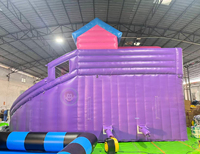 Toboganes Inflables de Agua Alibaba, Castillo Inflable con Tobogán, Tobogán Inflable Rosa
