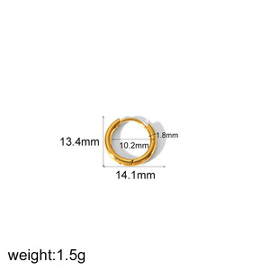 Aros de Oro de 18k y Acero Inoxidable con Diseño Geométrico de Diamantes en Canal, Joyería de Moda para Mujer - Product Image 3