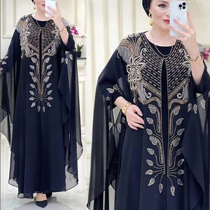 Vestido Abaya Musulmán <span class=keywords><strong>de</strong></span> Alta Gama, Elegante y Moderno, Estilo Árabe <span class=keywords><strong>de</strong></span> Dubái, con Pedrería, en Chifón para <span class=keywords><strong>Mujer</strong></span> - Product Image 5