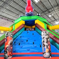 Château gonflable pour fête de jardin, château gonflable avec toboggan, combo de château gonflable pour enfants, amusement familial en plein air