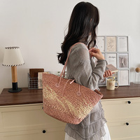 Sac à main de luxe pour femme, sac fourre-tout tendance en paille véritable, durable, à bandoulière unique