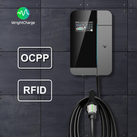 Cargador de Pared para Vehículos Eléctricos de 7kW, Tipo 1/Tipo 2/GBT/NACS, Trifásico CA con OCPP, RFID, WiFi, DLB, Directo de Fábrica, para Distribuidor WrightCharge