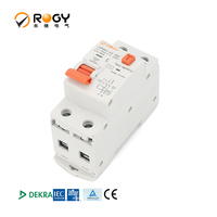 Disjoncteur différentiel industriel JVRO65-63 1P+N RCBO, protection contre les surcharges, capacité de coupure 6kA, montage sur rail DIN, en plastique