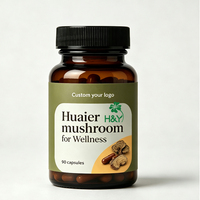 Complément Herbal en Capsules Huaier à Marque Blanche, Bouteille Ambrée, Fourniture OEM