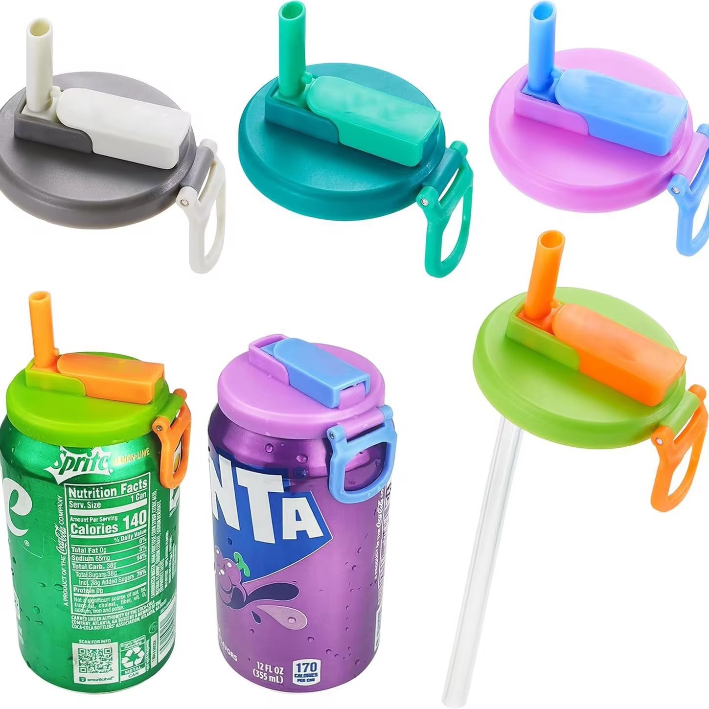 Produktbild von 6 Silikondeckel Für Dosen – Wiederverwendbar, Auslaufsicher, Spülmaschinenfest, 6 Farben