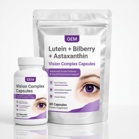 Capsules OEM Complexe Visuel Lutéine Myrtille Astaxanthine Triple Antioxydant Supplément Oculaire Clarté Visuelle Emballage Personnalisé