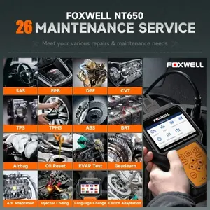 Precio de fábrica <span class=keywords><strong>FOXWELL</strong></span> NT650 Elite OBD2 lector de código Elite herramienta de diagnóstico automotriz ABS Airbag SAS EPB aceite DPF 26 características de reinicio - Product Image 2