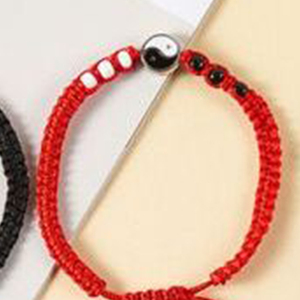 Tai Chi Round Bracelet Black Red <b>White</b> Braided Cord Adjustable Fashion <b>Wrap</b> Bracelet Unisex Casual Sporty Jewelry - Product Image 5