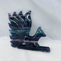 Vente en gros cristal naturel coloré fluorite renard à neuf queues décoration de bureau en cristal sculpté