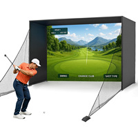 Kit complet de simulateur de golf avec cage de 10x8 pieds, filet de golf avec tissu cible, kit simulateur de golf pour entraînement en intérieur