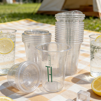 Gobelet en plastique PET personnalisé avec logo, jetable, léger, transparent, pour boissons, impression personnalisée, anti-fuite, pour café glacé