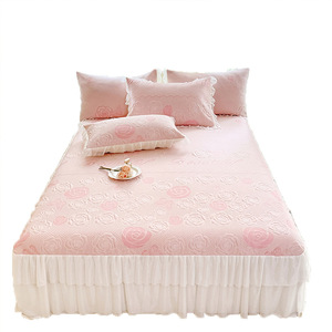 Summer Class A <b>Ice</b> Silk Cooling Mat Bed Skirt Set 150cm <b>Machine</b> Washable <b>Home</b> Use - Product Image 4