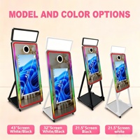 Miroir Magique Interactif à Impression Instantanée, Appareil Photo Cabine Photo SLR 70 pouces avec Cadre Métallique USB/Bluetooth/Wi-Fi pour Événements - Meilleures Ventes