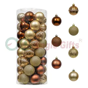 EAGLEGIFTS Bolas de árbol de Navidad Barroco Marrón Navidad Vintage Adornos nórdicos Colores mezclados Bolas de Navidad