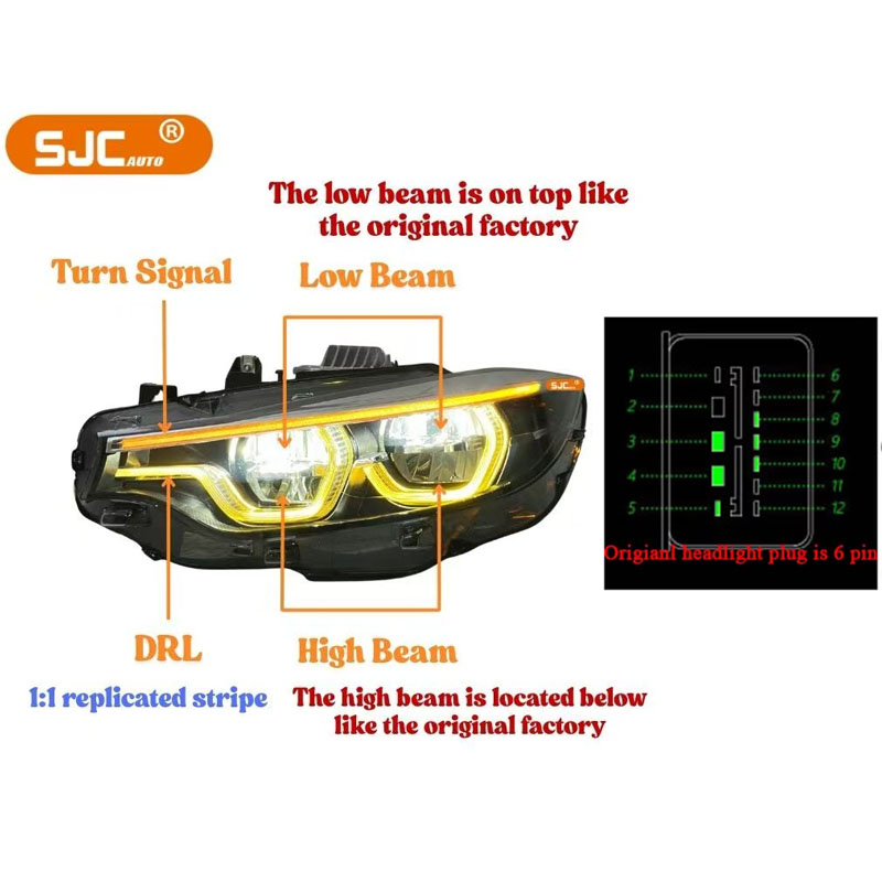 Interruttore DRL bianco e giallo, 6 Pin (2 PEZZI = 1 SET)