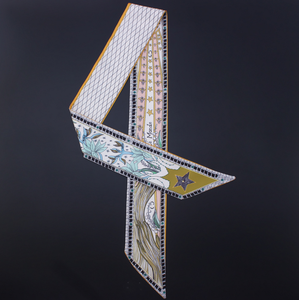 塔罗哦卡片印花多功能女包缎带时尚条纹头条缎面丝巾小长围巾 - Product Image 3