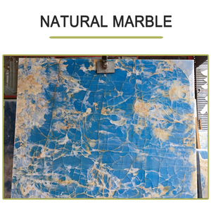 Fabbrica diretta formato personalizzato blu marmo pietra parete decorativa parete blu onice marmo pannello oceano - Product Image 2