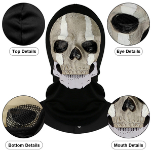 Máscara de Calavera de Terror, Látex, Cara Completa, Demonio Aterrador, Cosplay para Fiestas de Casas Encantadas - Product Image 3