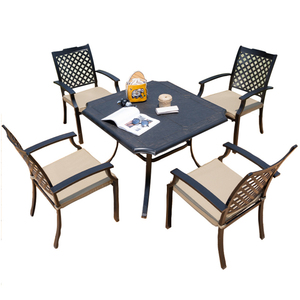 Muebles de jardín para exteriores, juegos de aluminio fundido, silla de comedor, <span class=keywords><strong>mesa</strong></span> de 4 plazas, patio de jardín, muebles de a - Product Image 1