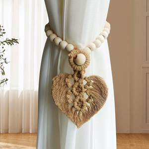 Fornitura Transfrontaliera Personalizzabile: Corde per <span class=keywords><strong>Tende</strong></span> Intrecciate a Mano <span class=keywords><strong>con</strong></span> <span class=keywords><strong>Perline</strong></span> <span class=keywords><strong>di</strong></span> <span class=keywords><strong>Legno</strong></span> e Foglie, Lacci in Garza, Cinghie YT058 - Product Image 4