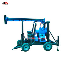 Foreuse hydraulique rotative montée sur remorque de 180 m pour puits d'eau