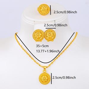 Kalung anting-anting berlapis emas 24K wanita Grace liontin Aloi desain unik untuk pesta pernikahan tunangan-<span class=keywords><strong>Dubai</strong></span> modis - Product Image 6