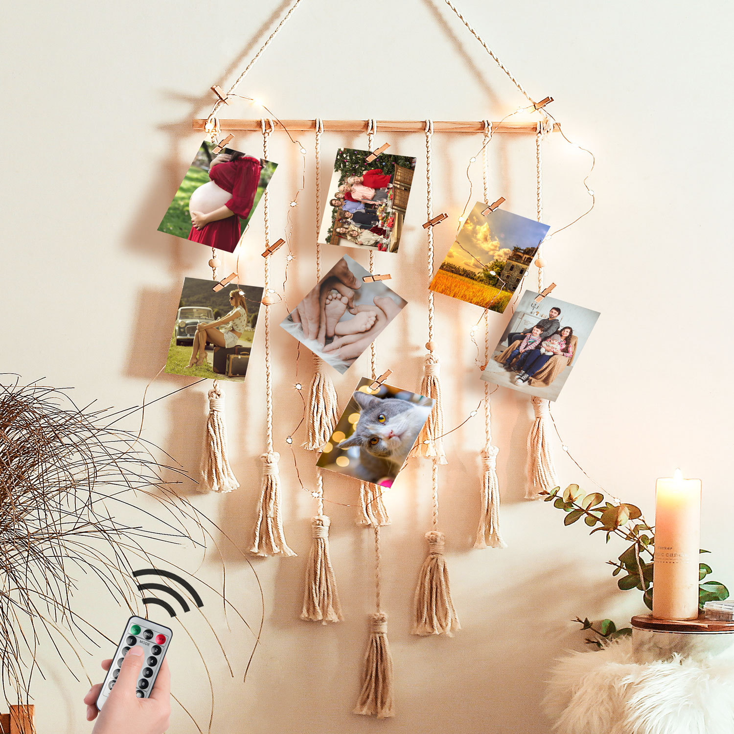 Hanging photo lace wall hanging painting storage box bohemian home decoration mom gift birthday gift girl gift souvenir