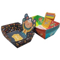 Service de nourriture personnalisé personnalisé imprimé pas cher prix de gros plateau en papier boîtes de bateau pour la fête des enfants