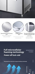 Nuelead NE-925 80cm สำหรับตู้เย็น500L สแตนเลสสามประตูถังขยะในเชิงพาณิชย์ - Product Image 5