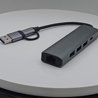 Hub USB 5-en-2, adaptateur répartiteur Type C vers USB 3.0*3, RJ45 1000M, PD 100W, station d'accueil pour ordinateur portable